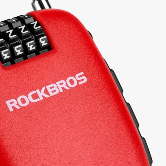 Rockbros - Rockbros Cykellås Med Indragbar Kabel - Röd
