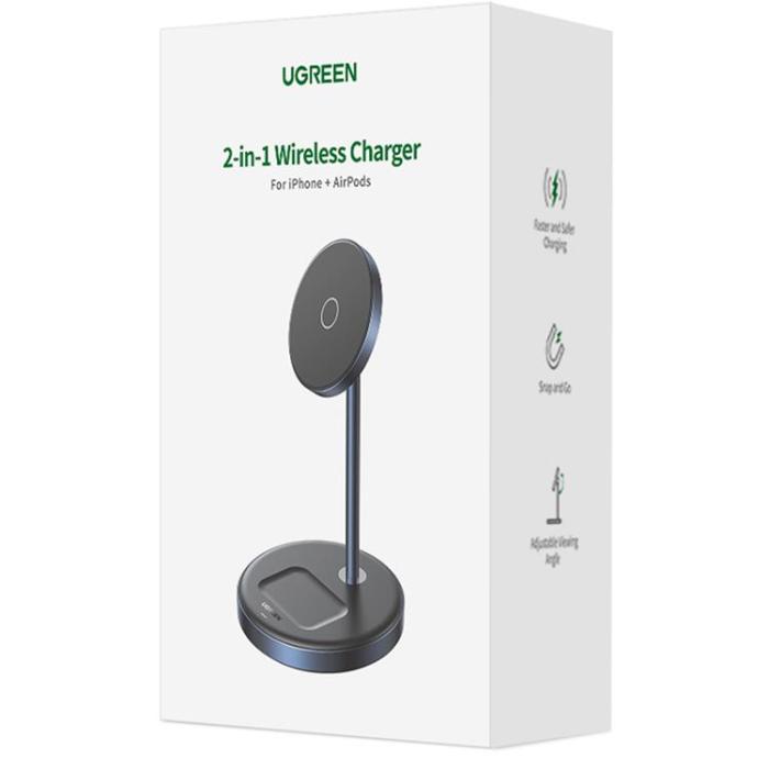 Ugreen - Ugreen 2-in-1 Trådlös Laddare Magsafe Qi - Svart