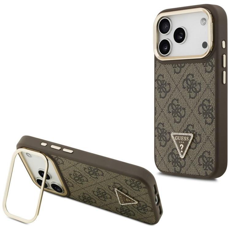 Guess Mobilskal till iPhone 17 Pro MagSafe Triangle Logo & Stand (Brun) | 2353 | AlltMobil