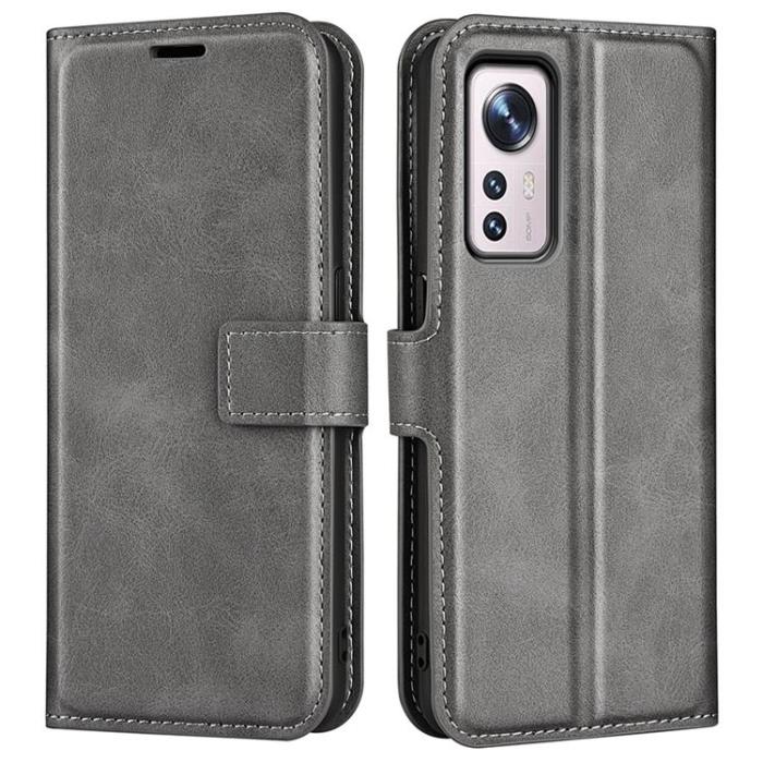 OEM - Magnetic Clasp Plånboksfodral Xiaomi 12 Pro - Grå