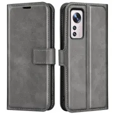 OEM - Magnetic Clasp Plånboksfodral Xiaomi 12 Pro - Grå
