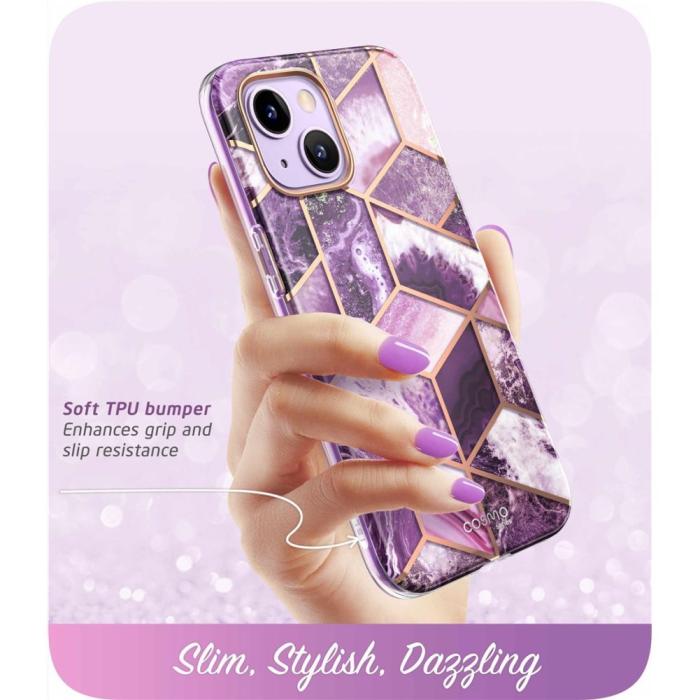 SupCase - SupCase iPhone 14 Plus Skal Cosmo - Marmor Lila