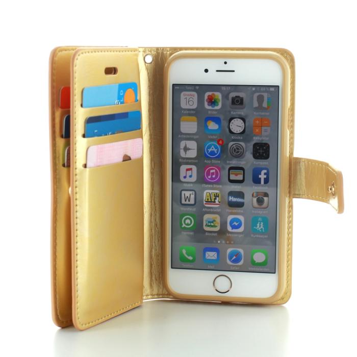 CoveredGear - CoveredGear iPhone 6/6S plånboksfodral Liberty - Guld
