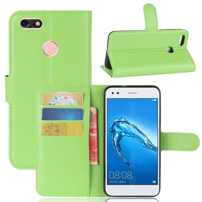 UTGATT1 - Litchi Plånboksfodral till Huawei P9 Lite Mini - Grön