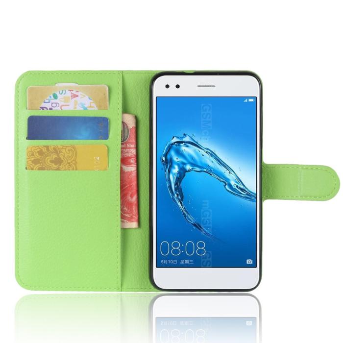 UTGATT1 - Litchi Plånboksfodral till Huawei P9 Lite Mini - Grön
