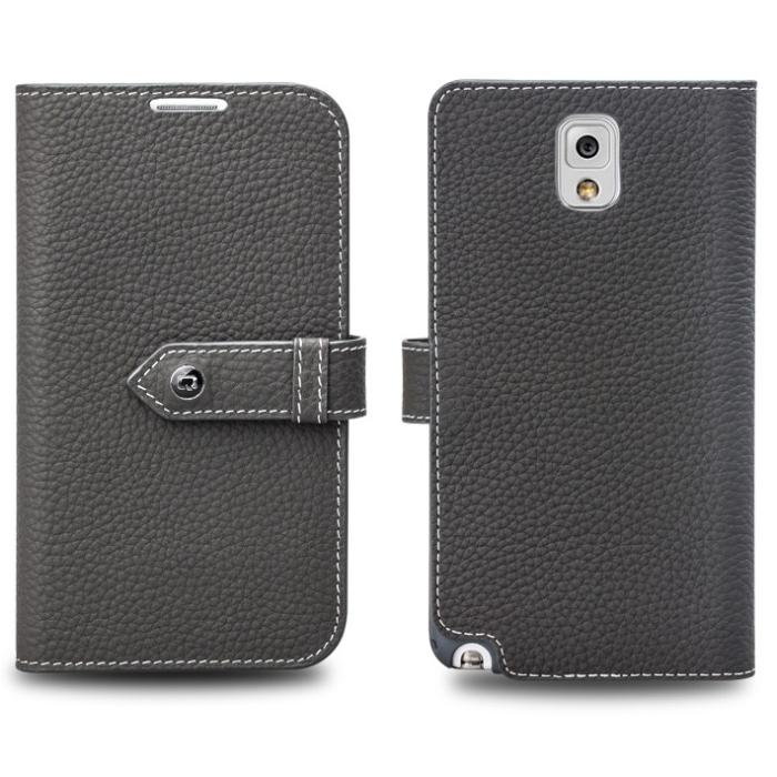 UTGATT4 - Qialino Exklusivt Plånboksfodral till Samsung Galaxy Note 3 N9000 (Grå)