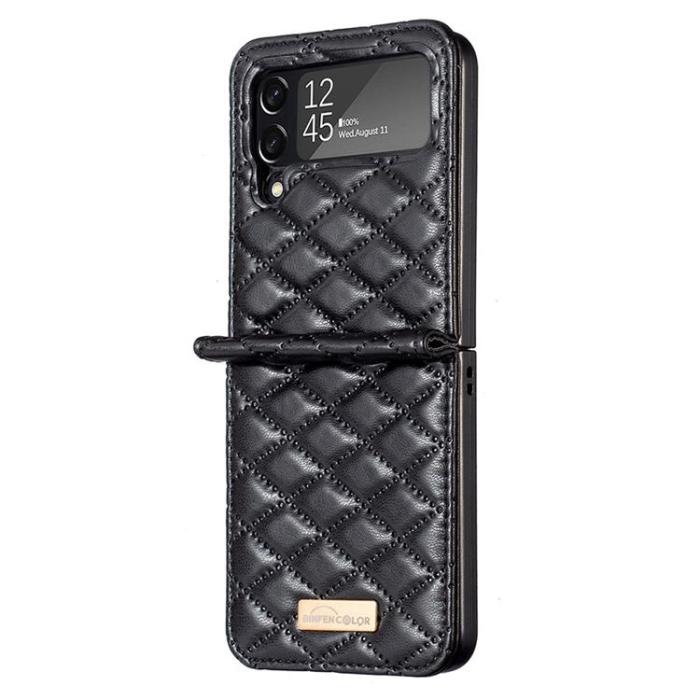 BINFEN COLOR - BINFEN COLOR Galaxy Z Flip 4 Skal Rhombus - Svart