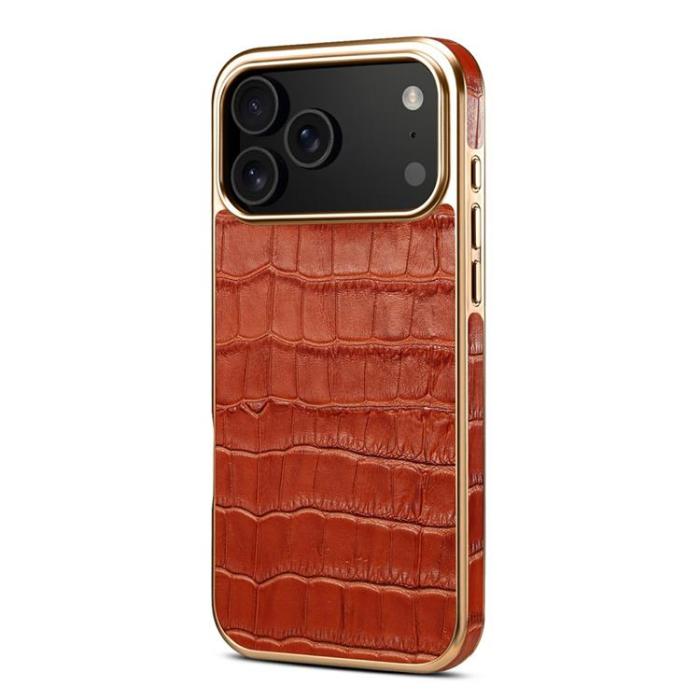 DENIOR - DENIOR iPhone 17 Pro Mobilskal Äkta Läder - Brun