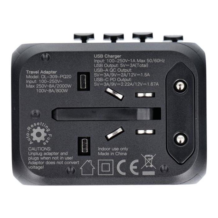 OEM - Reseladdaradapter hela världen SL-209PQ-2 - Svart