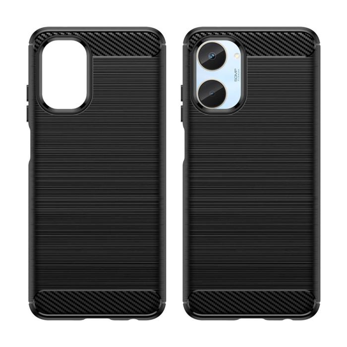 OEM - Realme 10 Skal Silicone Carbon - Svart