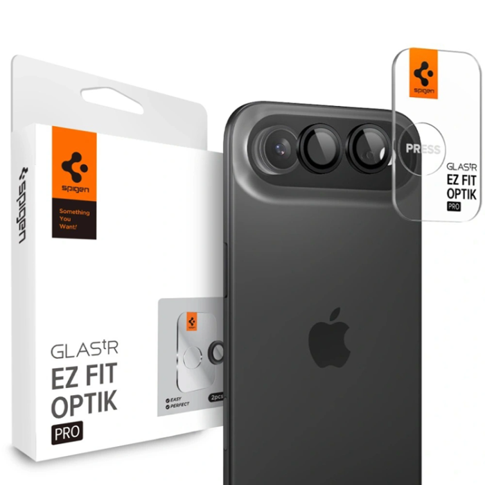 Spigen - [2-pack] Spigen iPhone Air Härdat Glas Kameraskydd EZ Fit - Svart