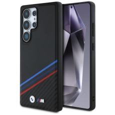 BMW - BMW Mobilskal till Galaxy S25 Ultra MagSafe L&auml;der Tricolor Stripes Svart