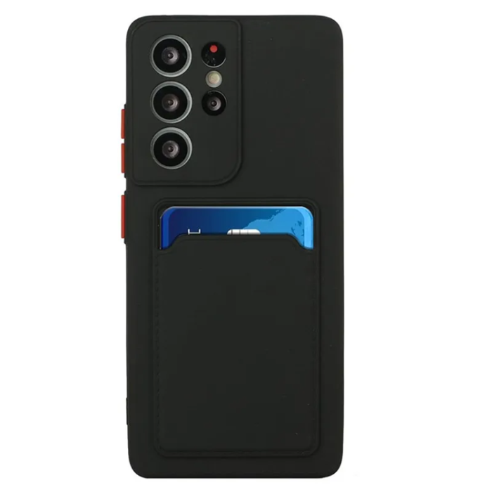 A-One Brand - Galaxy S23 Ultra Mobilskal Korthållare TPU - Svart