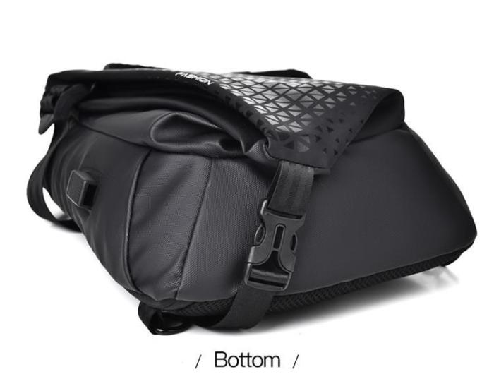 A-One Brand - CrossBody Väska Ryggsäck USB Port - Svart