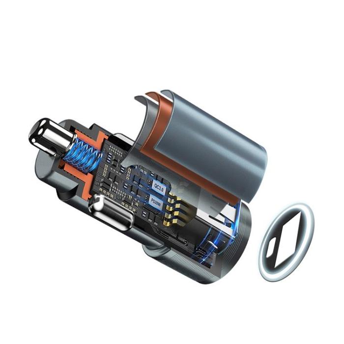 BWOO - BWOO Snabb Billaddare 38W QC 18W + PD 20W - Grå