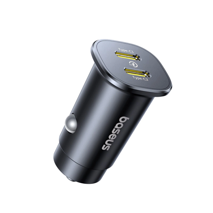 BASEUS - Baseus Billaddare 30W 2x USB-C GoTrip - Svart