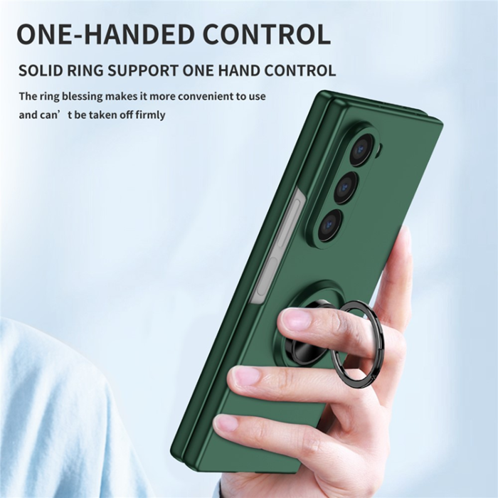 A-One Brand - Galaxy Z Fold7 Mobilskal Rotatable Ring Kickstand - Svartgrön