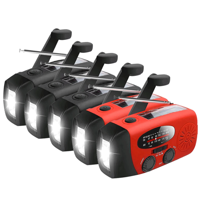 UTGATT1 - [5 PACK] Vevradio 2000mAh Powerbank, Ficklampa - 2 Röd 3 Svart