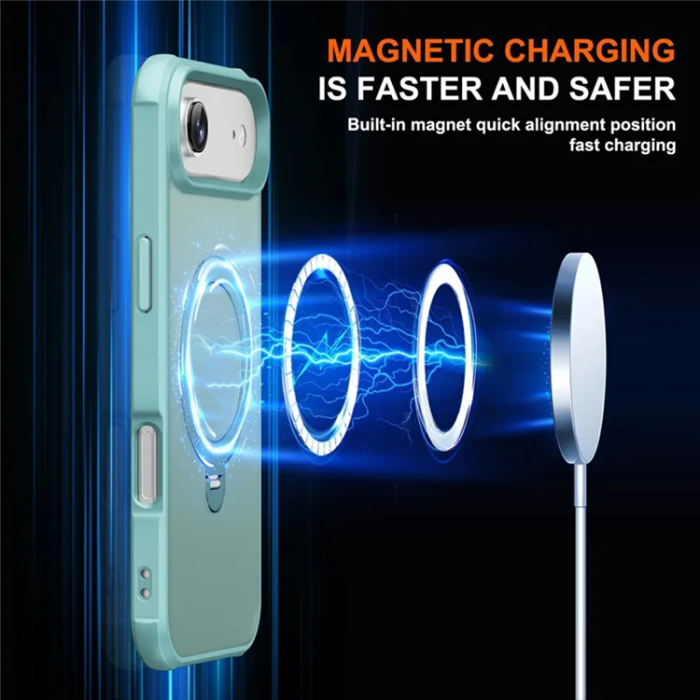 A-One Brand - iPhone Air Mobilskal MagSafe Kickstand TPU + PC - Lake Blå