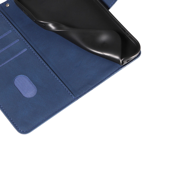 A-One Brand - Sony Xperia 10 VII Plånboksfodral Curved Line Läder - Blå