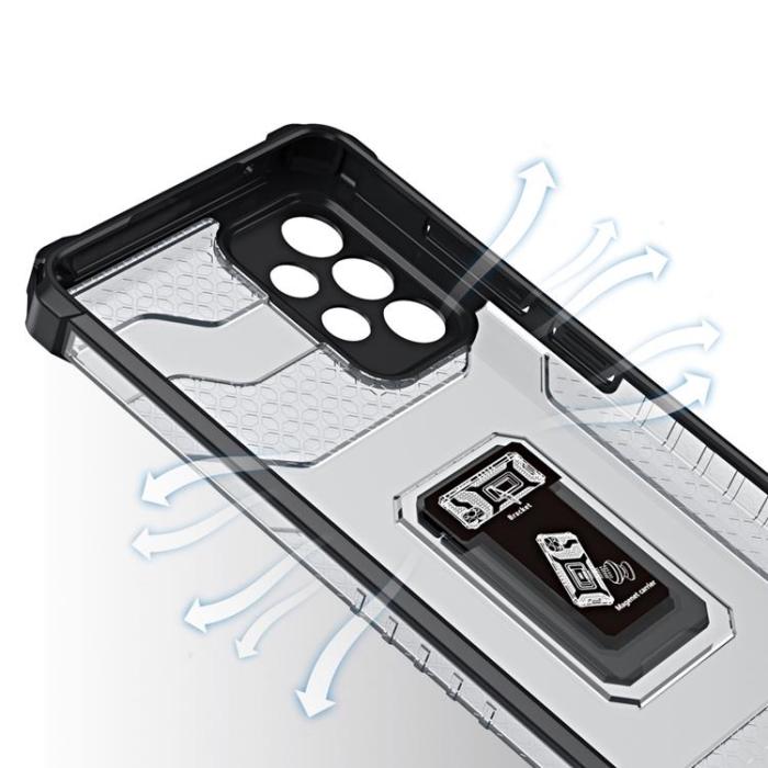 OEM - Crystal Ring Kickstand Skal Galaxy A72 4G - Röd