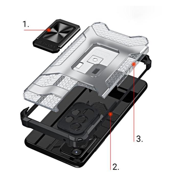 OEM - Crystal Ring Kickstand Skal Galaxy A72 4G - Röd