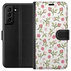 Gustaf - Pl&aring;nboksfodral till Samsung Galaxy S21+ 5G med Blommigt