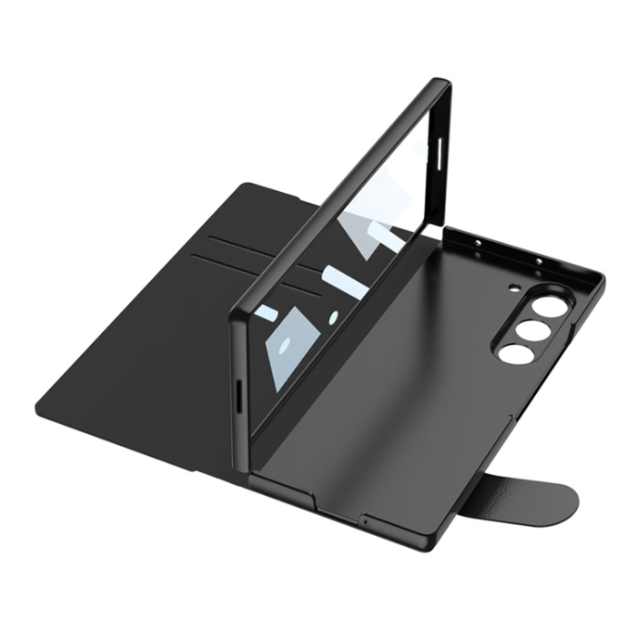 GKK - GKK Galaxy Z Fold 7 Plånboksfodral Pennfack Med Härdat Glas - Grön