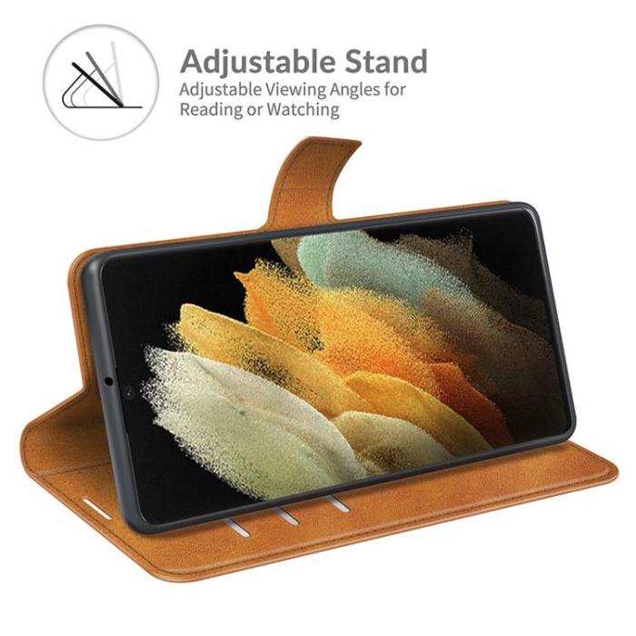 OEM - Flip Folio Fodral Galaxy S22 Ultra - Ljusbrun