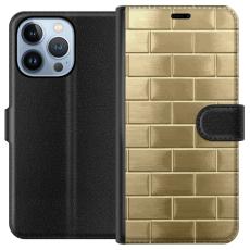 iSecrets - Pl&aring;nboksfodral till Apple iPhone 13 Pro med Gyllene Murstenar