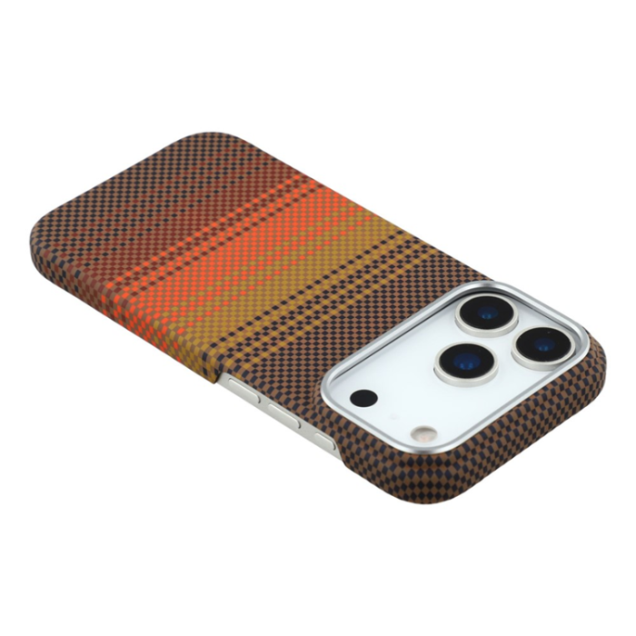 A-One Brand - iPhone 17 Pro Mobilskal MagSafe Carbon Fiber - Kaffe/Guld