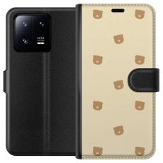 iSecrets - Pl&aring;nboksfodral till Xiaomi 13 Pro med Bj&ouml;rnm&ouml;nster