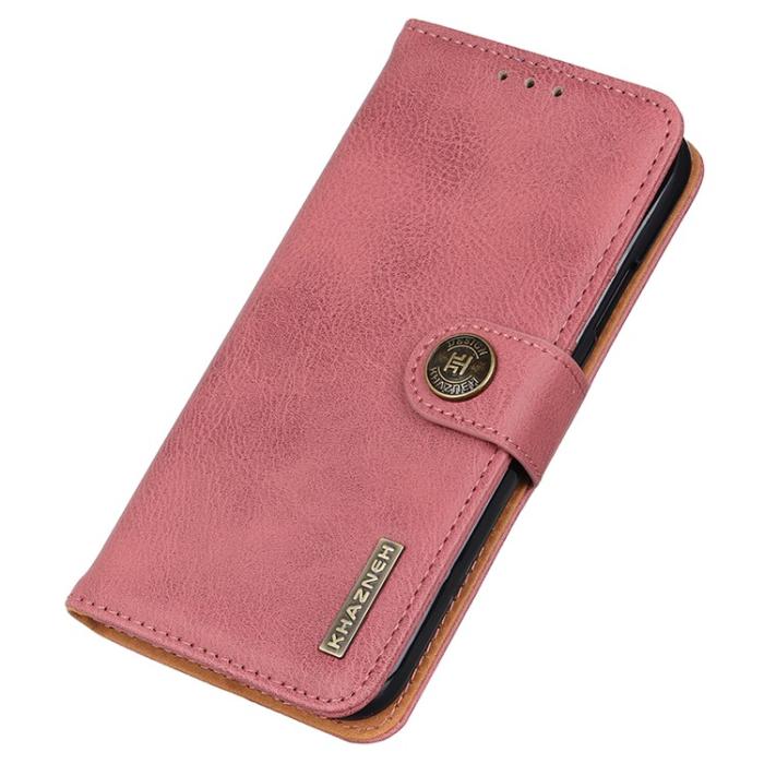 KHAZNEH - KHAZNEH Galaxy S23 FE Plånboksfodral Cowhide - Rosa