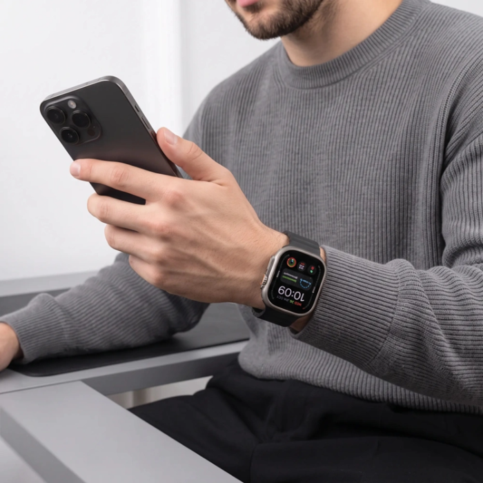 Tech-Protect - Tech-Protect Armband För Apple Watch (44/45/46/49mm) Silikon Line - Svart