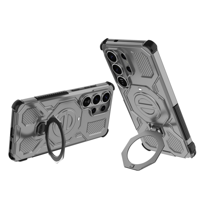 A-One Brand - Galaxy S26 Ultra Mobilskal Rotating Metal Kickstand - Grå