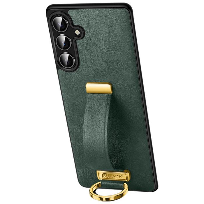 SULADA - SULADA Fashion Series Mobilskal till Galaxy S25 Läder Grön