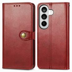 OEM - Pl&aring;nboksfodral f&ouml;r Samsung Galaxy S26 Konstl&auml;der Kickstand - R&ouml;d