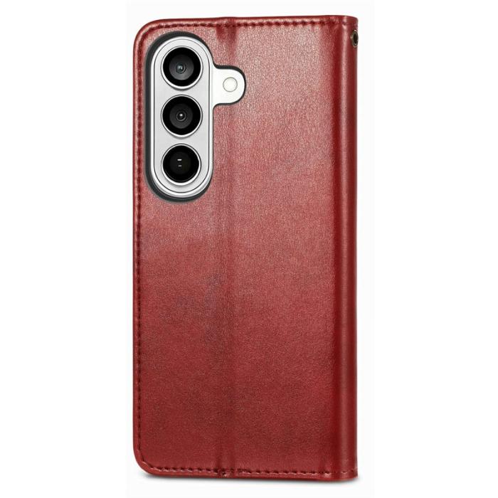 OEM - Plånboksfodral för Samsung Galaxy S26 Konstläder Kickstand - Röd