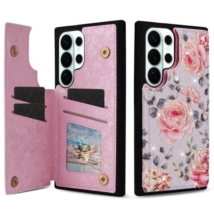 OEM - Mobilfodral för Samsung Galaxy S26 Ultra Konstläder RFID - Rosa