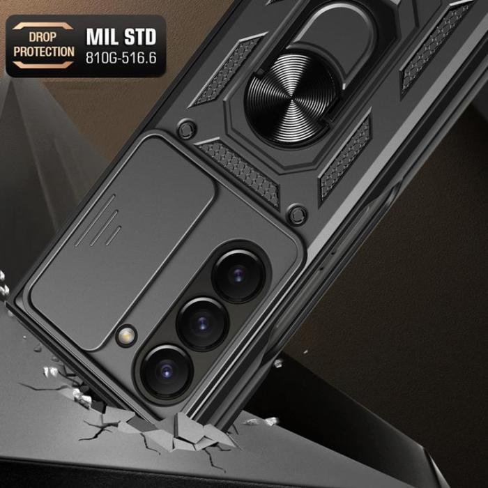 OEM - Galaxy Z Fold 5 Mobilskal Hybrid Armor Camshield - Svart