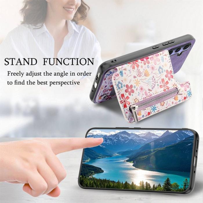 OEM - Mobilfodral för Samsung Galaxy S26 Konstläder RFID Kickstand - Lila