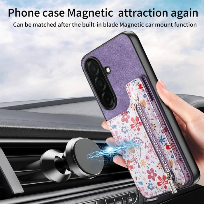 OEM - Mobilfodral för Samsung Galaxy S26 Konstläder RFID Kickstand - Lila