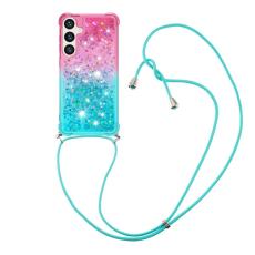 OEM - Mobilskal f&ouml;r Samsung Galaxy S26 Plus Gradient TPU med rem - Rosa/Skybl&aring;