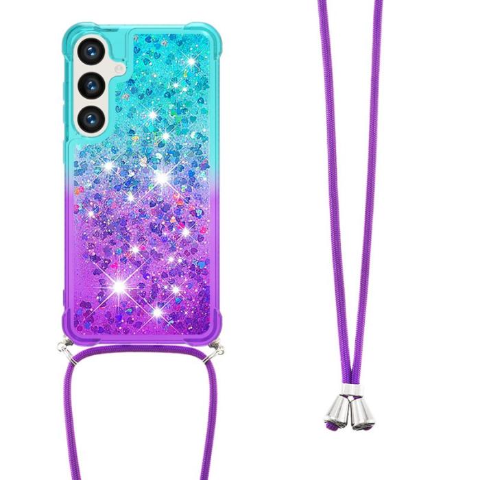 OEM - Mobilskal för Samsung Galaxy S26 Plus Gradient TPU med rem - Ljusblå/Lila