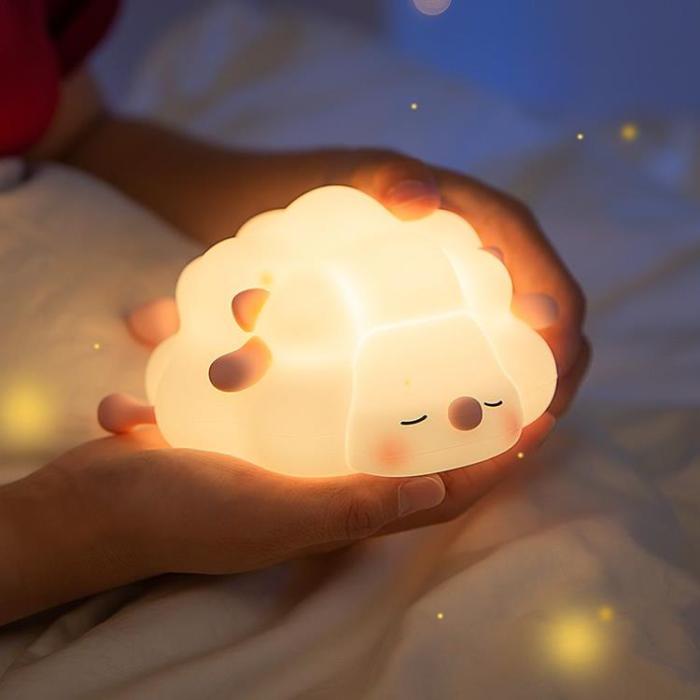 OEM - Bordslampa vid sängkanten touch-stil Lamb Art K-1156 - Rosa