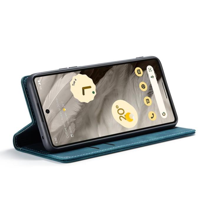 Caseme - CASEME 013 Series Mobilskal till Google Pixel 7a Kortfack Konstläder Blå