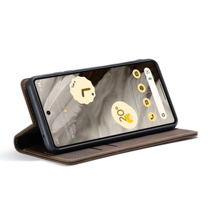 Caseme - CASEME 013 Series Mobilskal till Google Pixel 7a Kortfack Konstläder Brun