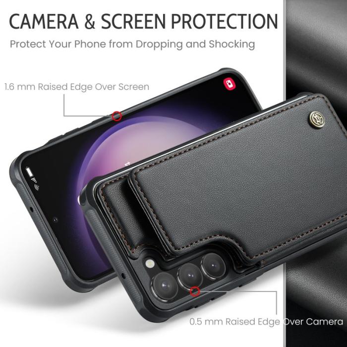 Caseme - CASEME C22 Fodral för Samsung Galaxy S23 - Konstläder Svart