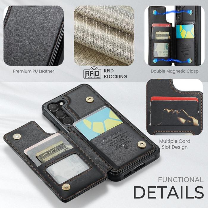 Caseme - CASEME C22 Fodral för Samsung Galaxy S23 - Konstläder Svart