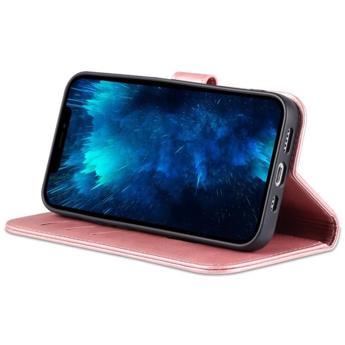 AZNS - AZNS iPhone 14 Pro Max Plånboksfodral Konstläder - Roséguld